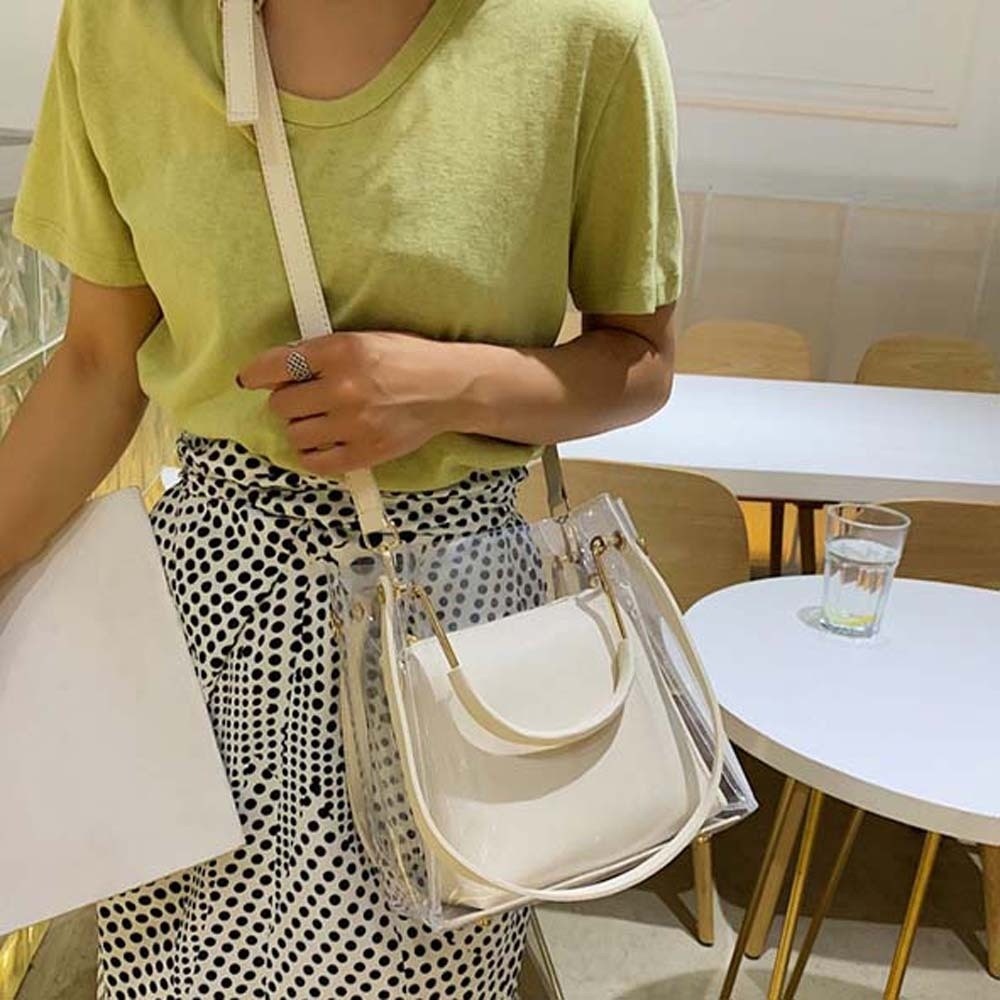 Jelly Bag Clear Pvc - حقيبة يد شفافة ملونة مقاومة للماء