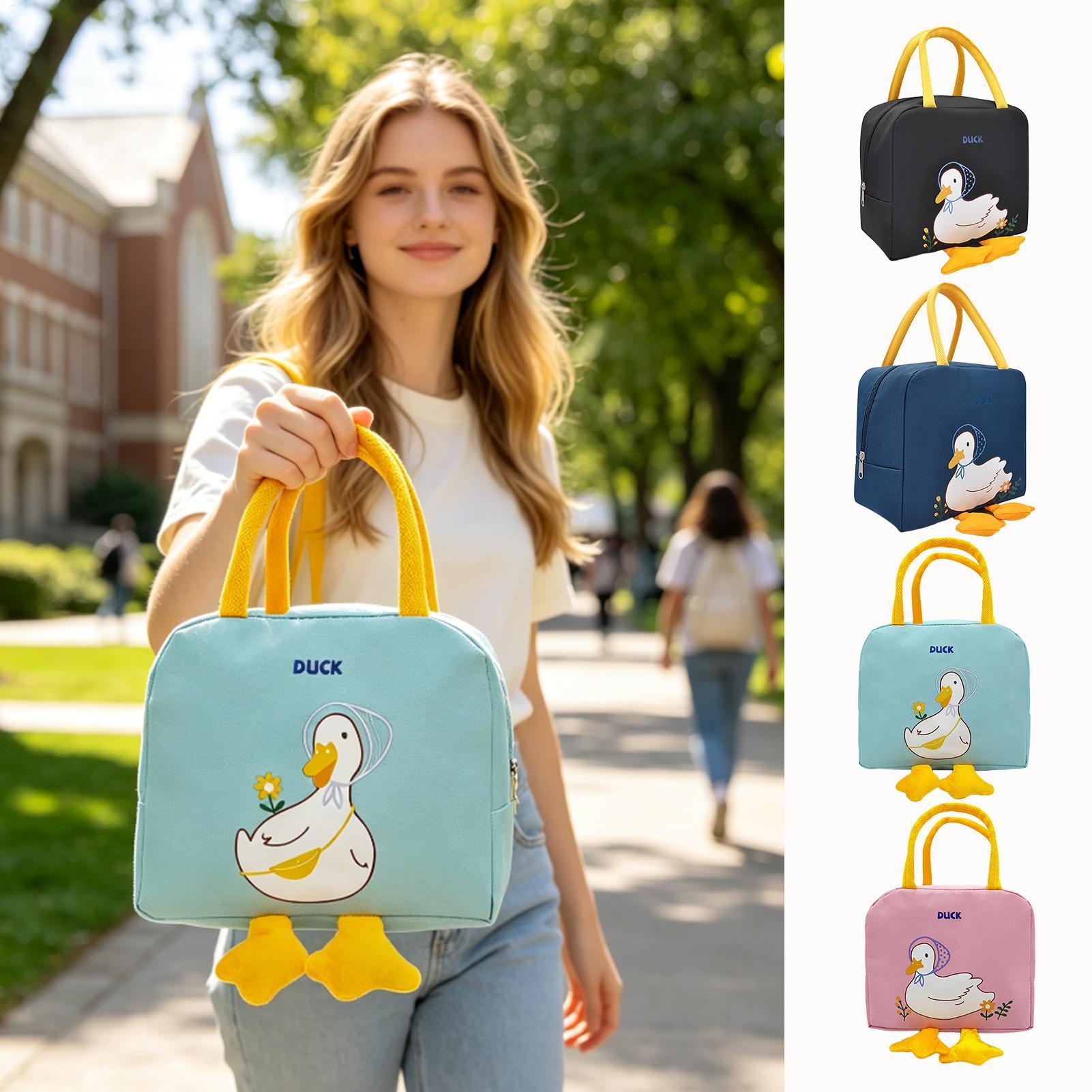 Women'S Work Bags Designer - حقيبة غداء بتصميم البطة، لطيفة وقابلة