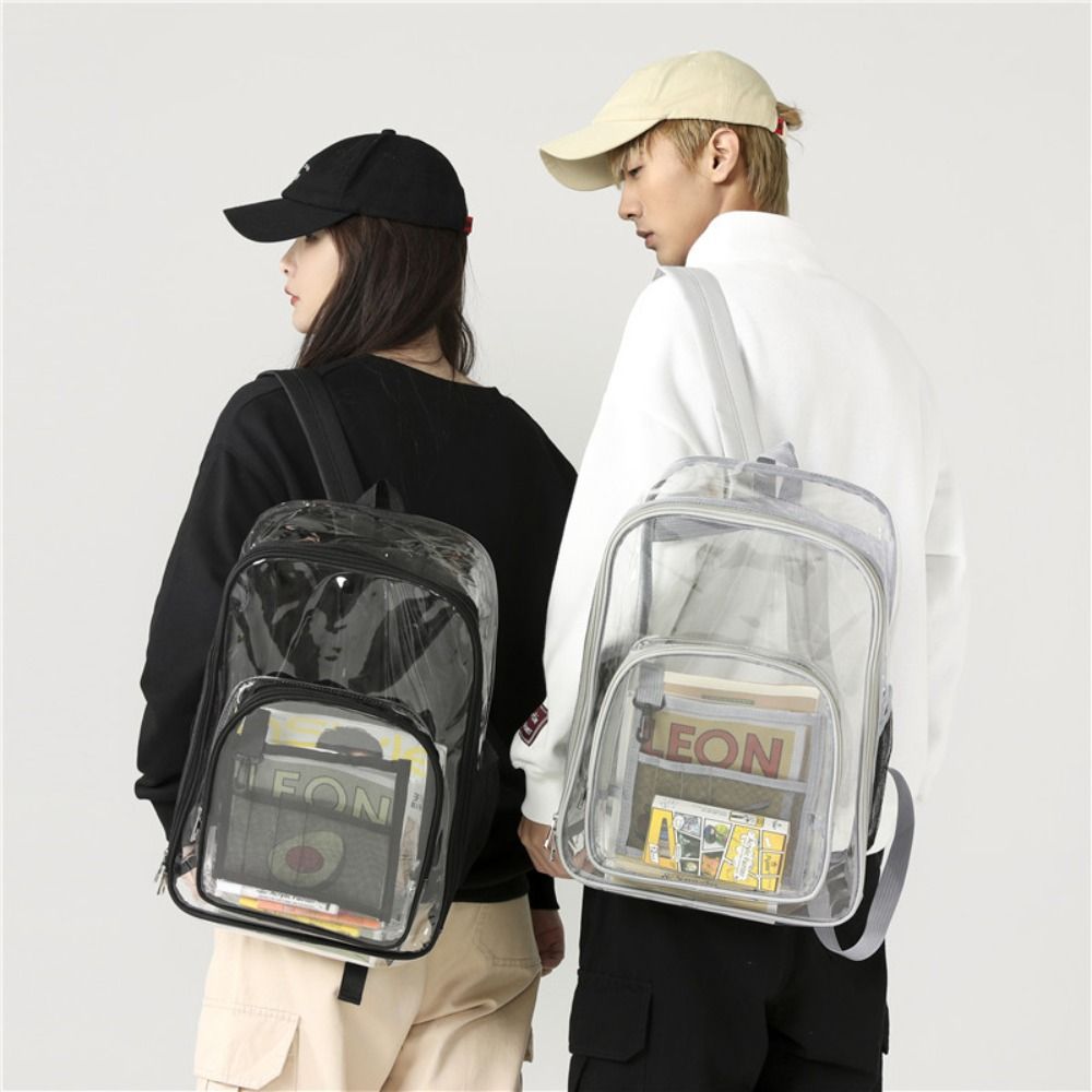 Jelly Bag Clear Pvc - حقيبة ظهر شفافة كبيرة السعة من