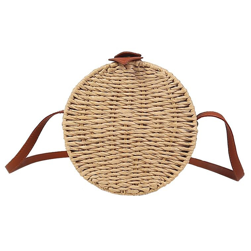 Circle Round Bag - المرأة الصيف الروطان حقيبة مستديرة القش