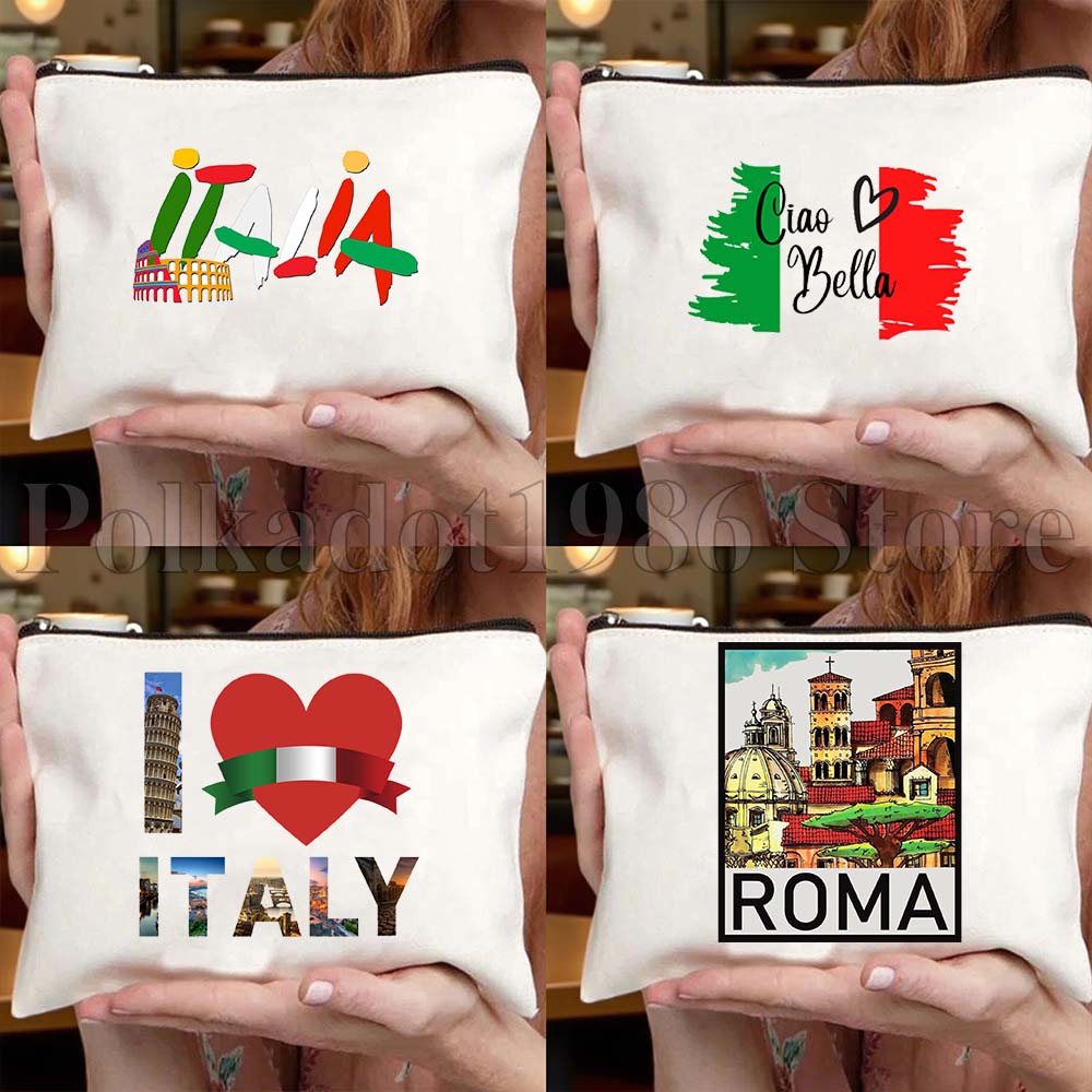 Women Bags Rome - حقيبة قماشية بتصميم خريطة علم إيطاليا