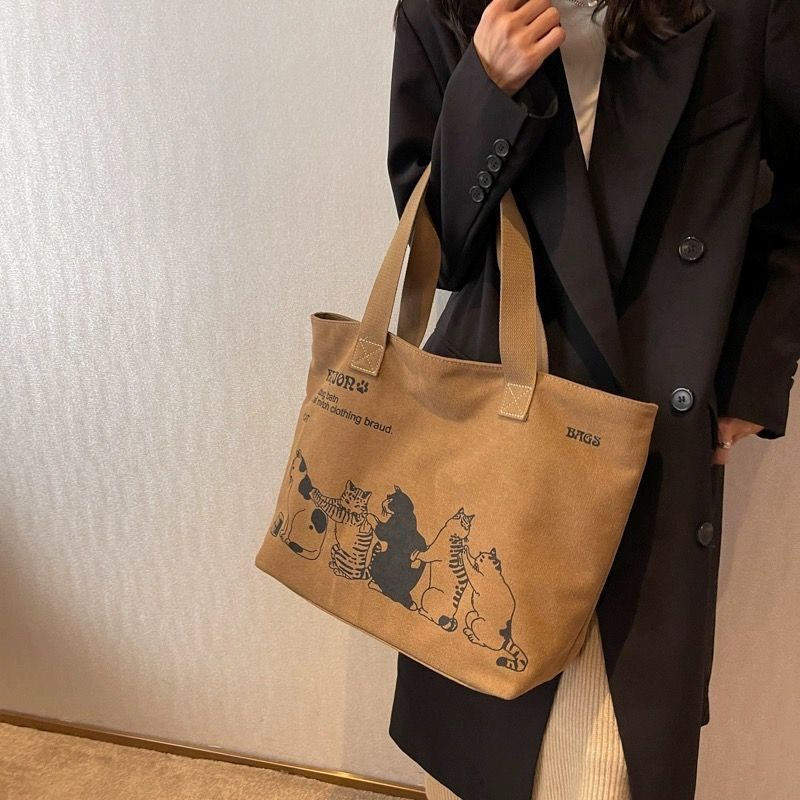 Women'S Work Bags Designer - حقيبة كتف نسائية عصرية من القماش،