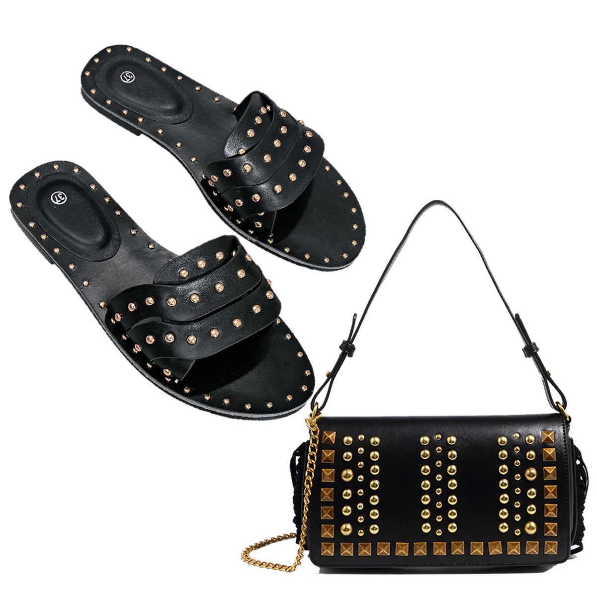 Women'S Bags Holiday - شباشب نسائية صيفية جديدة مسطحة مزينة