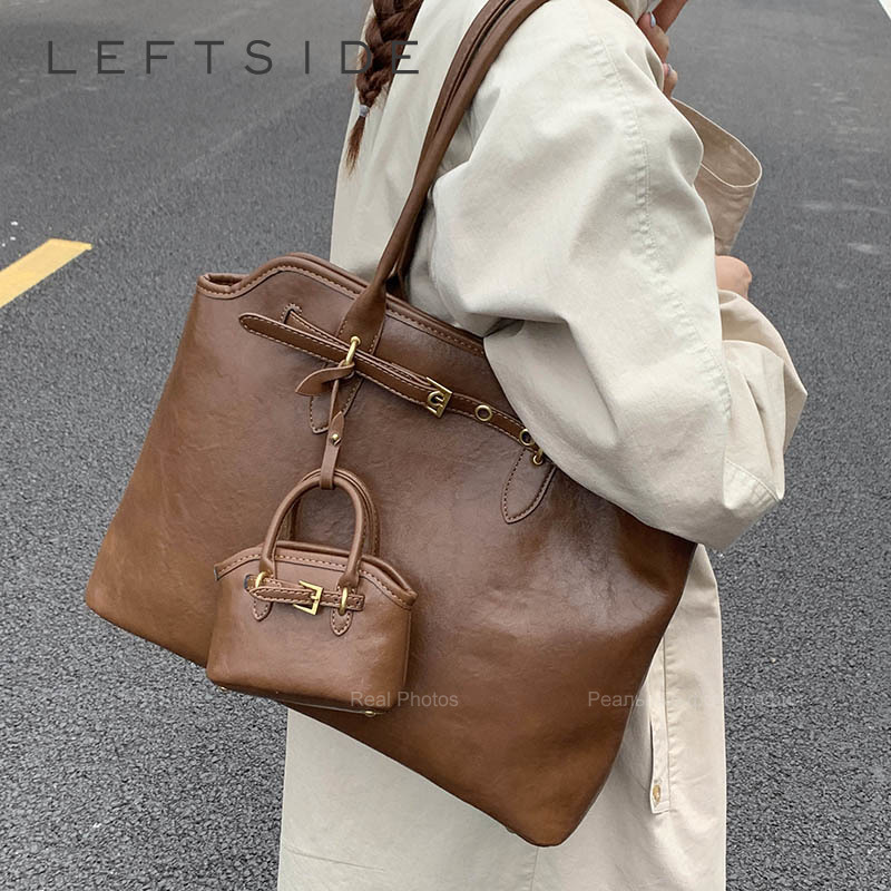 Women Bags For Airport - الجانب الأيسر كبير بولي Leather الجلود