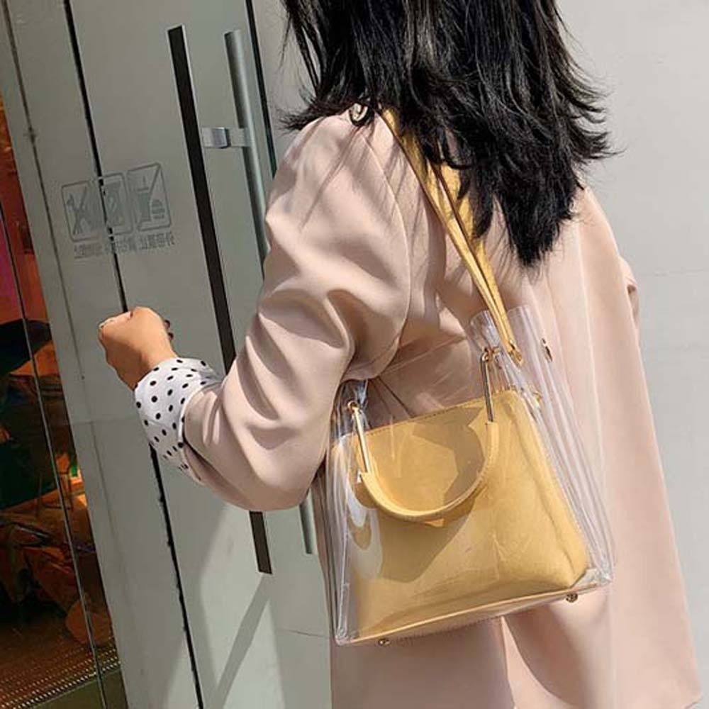 حقيبة يد شفافة ملونة مقاومة لل - مراجعة Jelly Bag Clear Pvc وسعره