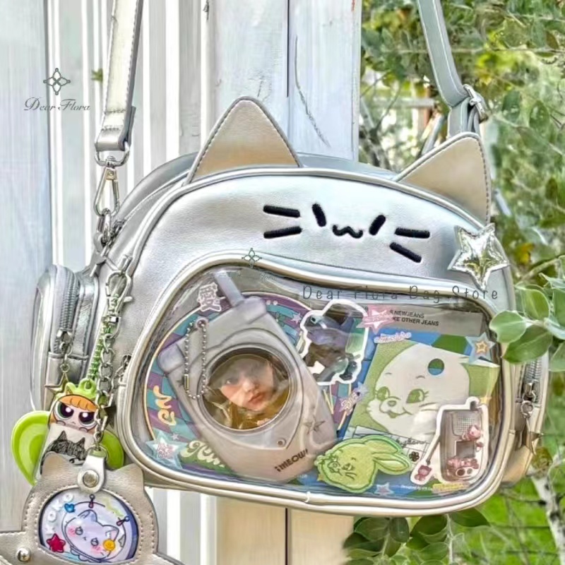 جديد Y2K الكورية Kawaii القط I - مراجعة Women Bags White وسعره