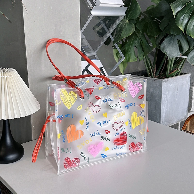 الصيف حقيبة شفافة تصميم المحبة - مراجعة Jelly Bag Clear Pvc وسعره