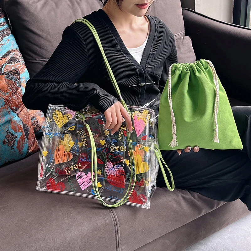 الصيف حقيبة شفافة تصميم المحبة - مراجعة Jelly Bag Clear Pvc وسعره