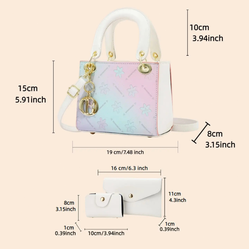 مجموعة حقائب كتف مطبوعة بتدرج  - مراجعة Women Bags And Purses وسعره