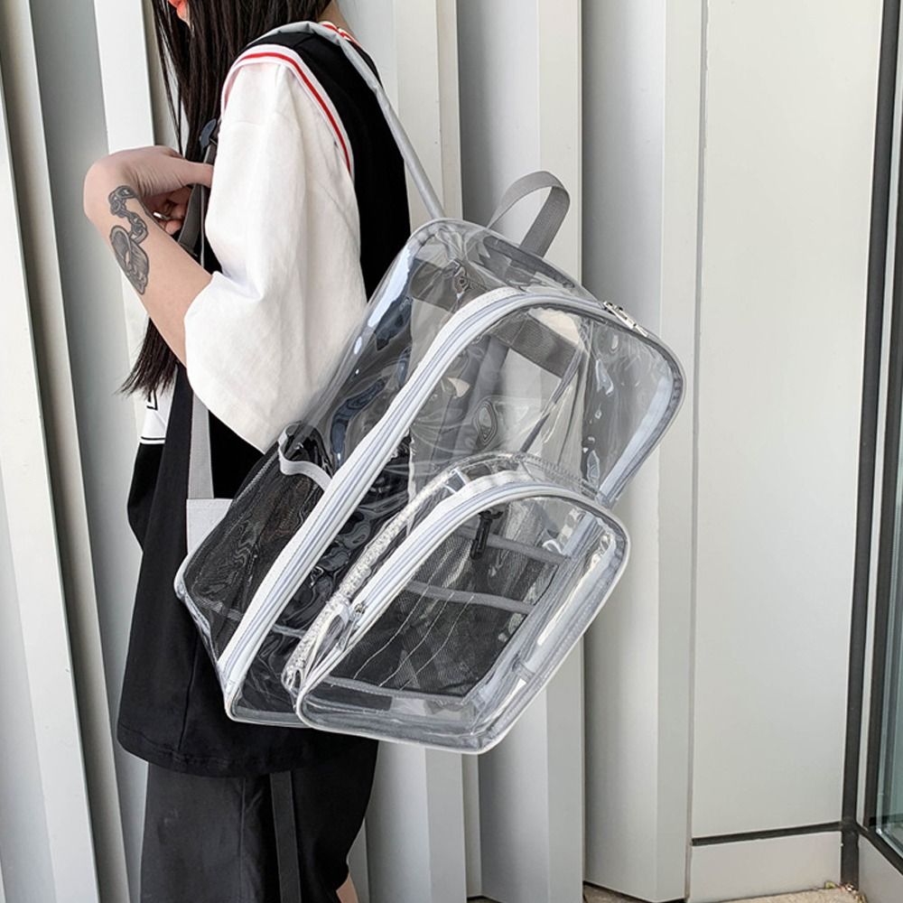 حقيبة ظهر شفافة كبيرة السعة من - مراجعة Jelly Bag Clear Pvc وسعره