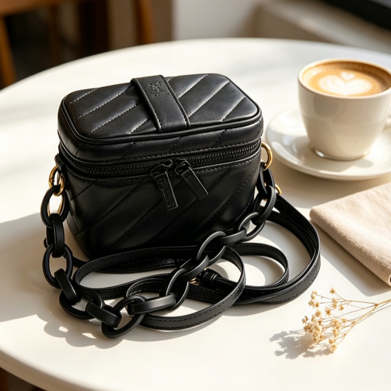 حقيبة مكياج مربعة من الجلد الأ - مراجعة Women Bags Ysl وسعره
