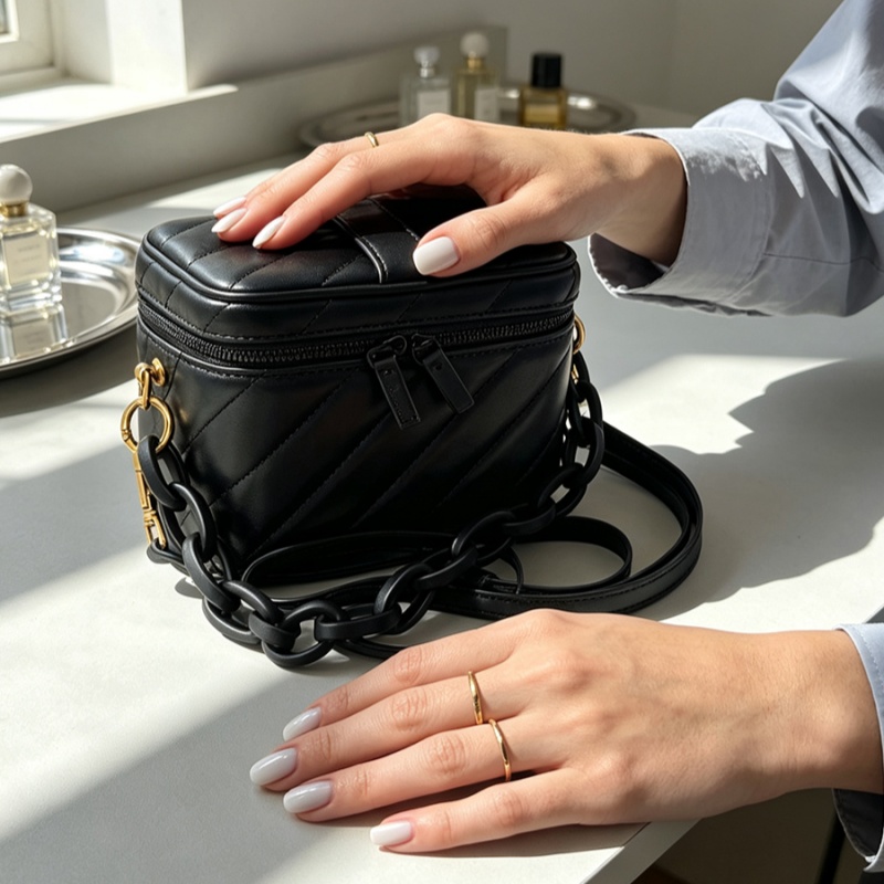 حقيبة مكياج مربعة من الجلد الأ - مراجعة Women Bags Ysl وسعره
