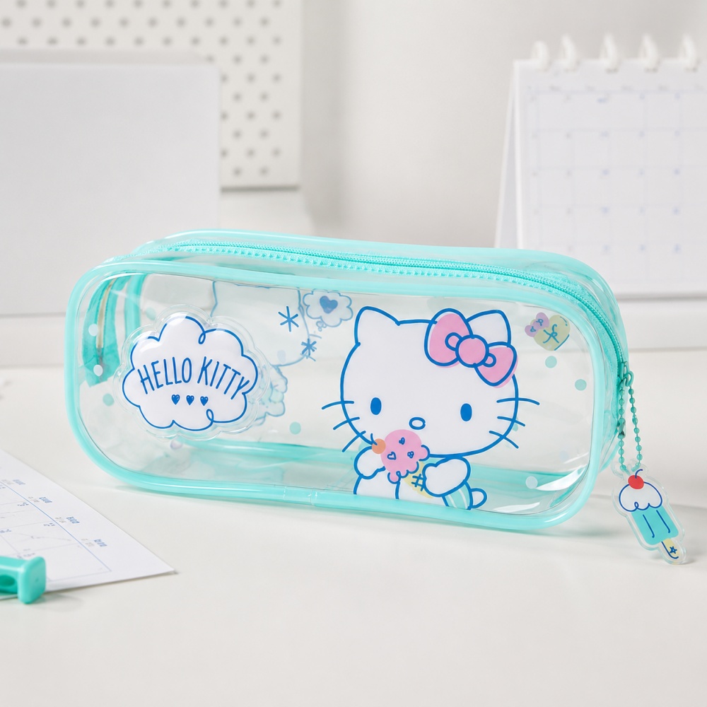 حافظة أقلام هيلو كيتي سانريو ا - مراجعة Jelly Bag Clear Pvc وسعره