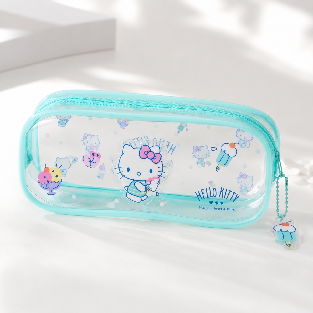 حافظة أقلام هيلو كيتي سانريو ا - مراجعة Jelly Bag Clear Pvc وسعره
