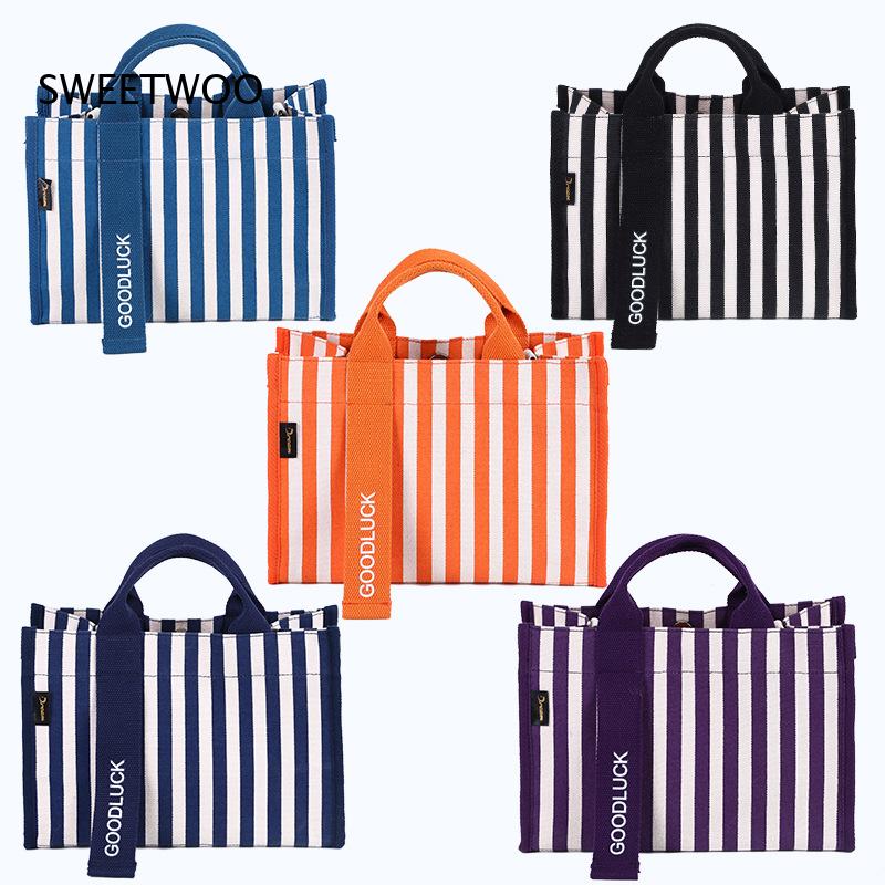 حقيبة يد صغيرة من القماش بخطوط - مراجعة Women Hand Bags For Office وسعره