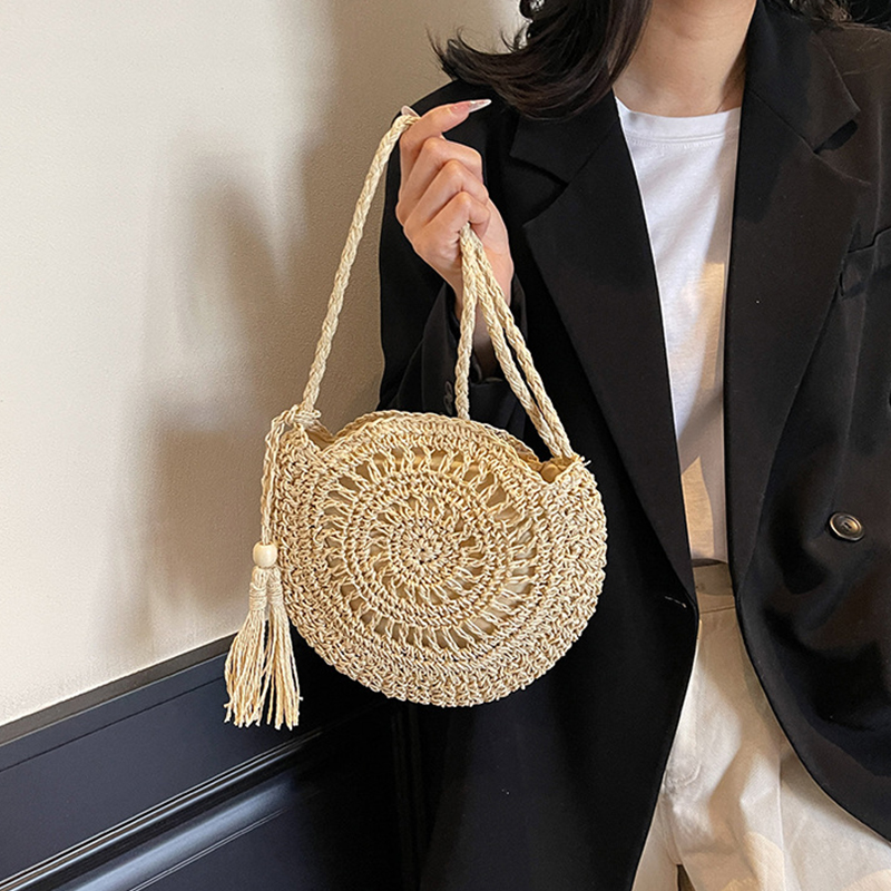 حقيبة نسائية من القش المجوف، ح - مراجعة Circle Round Bag وسعره
