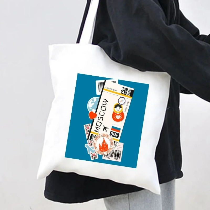 حقيبة تسوق قماشية بتصميم تذاكر - مراجعة Women Bags Rome وسعره