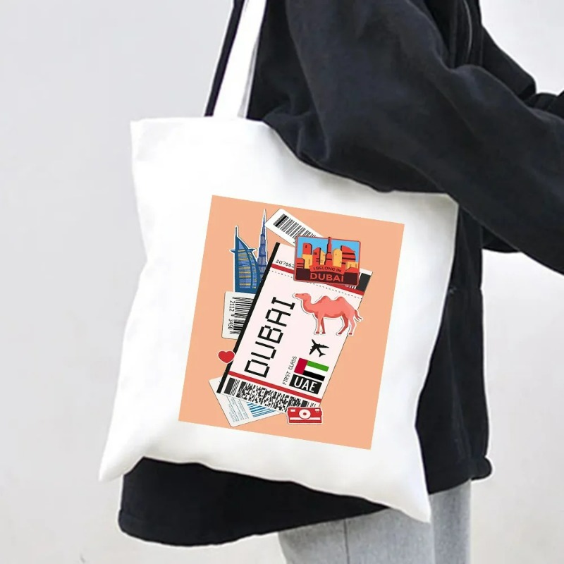 حقيبة تسوق قماشية بتصميم تذاكر - مراجعة Women Bags Rome وسعره