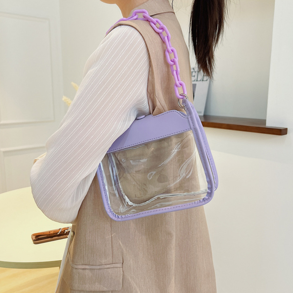 حقيبة كروس شفافة بألوان سادة ل - مراجعة Jelly Bag Clear Pvc وسعره
