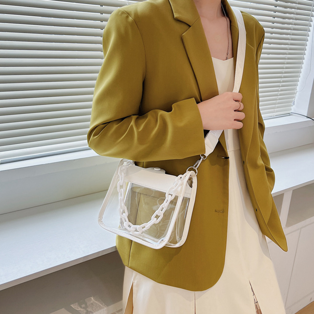 حقيبة كروس شفافة بألوان سادة ل - مراجعة Jelly Bag Clear Pvc وسعره