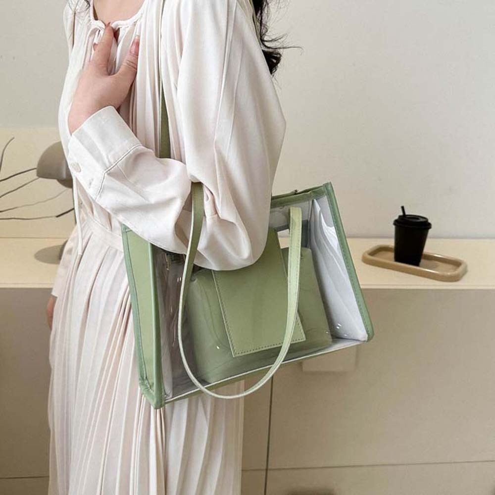 حقيبة كتف شفافة أنيقة من الجلد - مراجعة Jelly Bag Clear Pvc وسعره