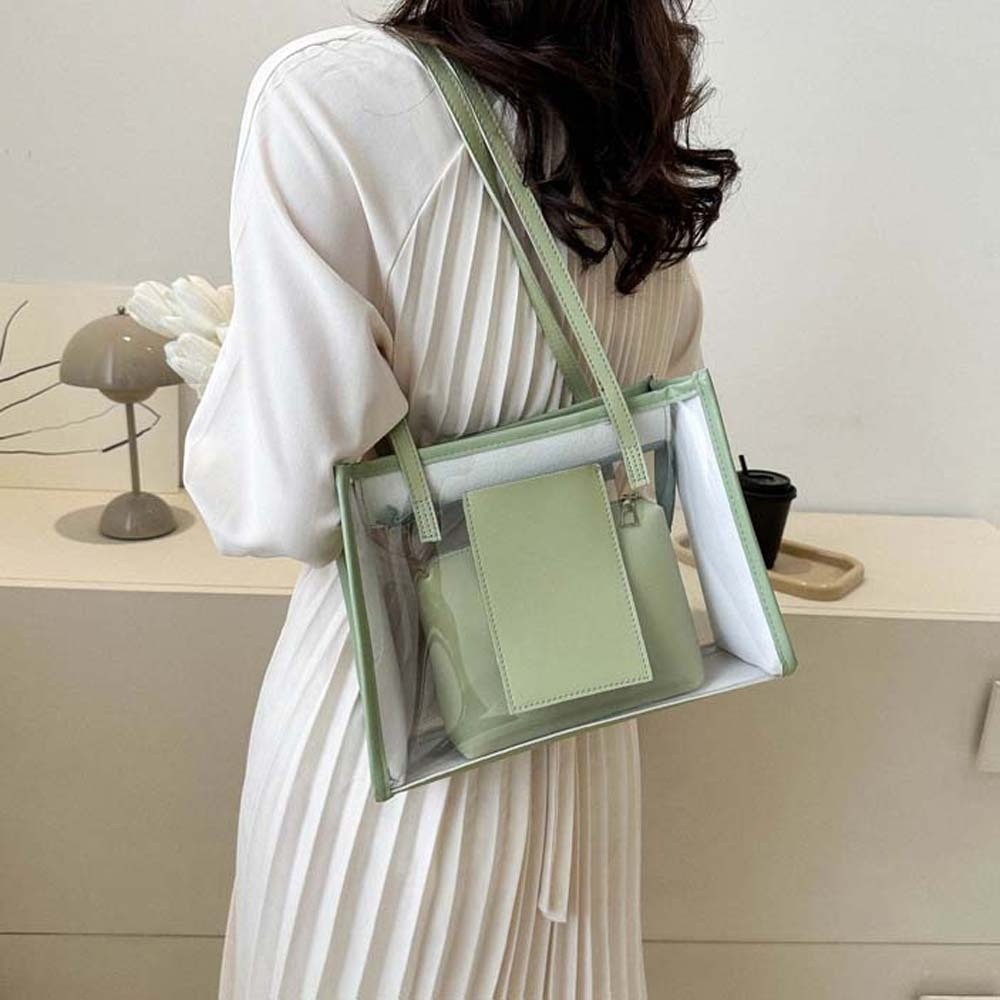 حقيبة كتف شفافة أنيقة من الجلد - مراجعة Jelly Bag Clear Pvc وسعره