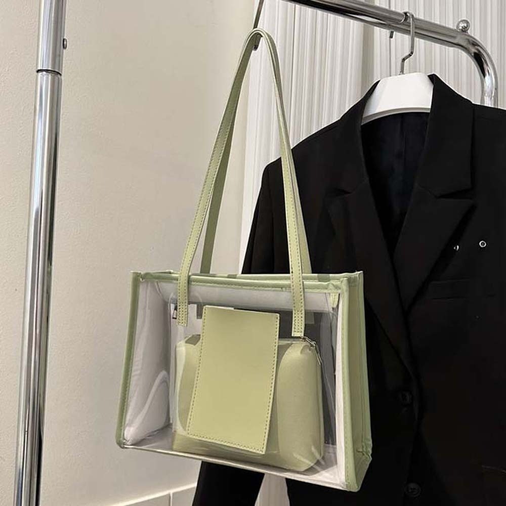 حقيبة كتف شفافة أنيقة من الجلد - مراجعة Jelly Bag Clear Pvc وسعره