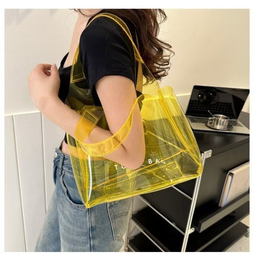 حقيبة كتف شفافة من مادة PVC عص - مراجعة Jelly Bag Clear Pvc وسعره