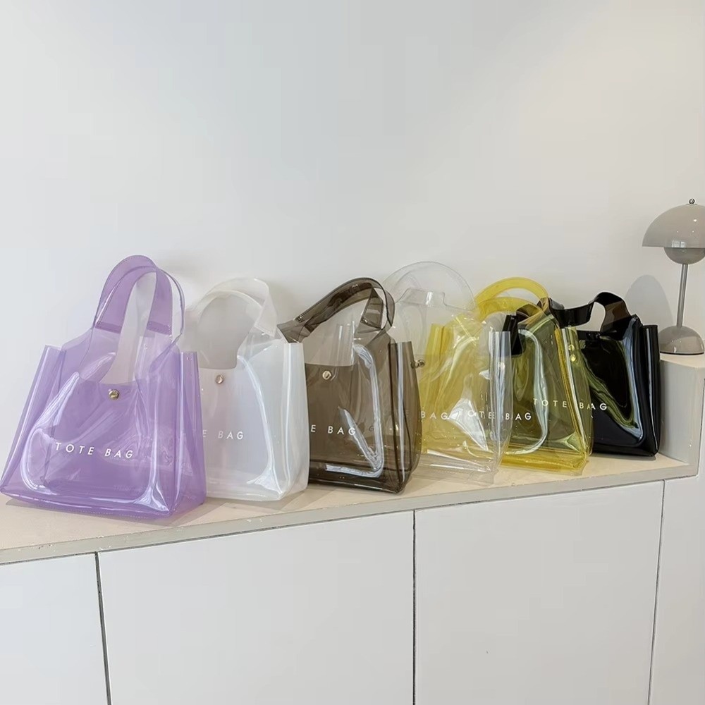 حقيبة كتف شفافة من مادة PVC عص - مراجعة Jelly Bag Clear Pvc وسعره